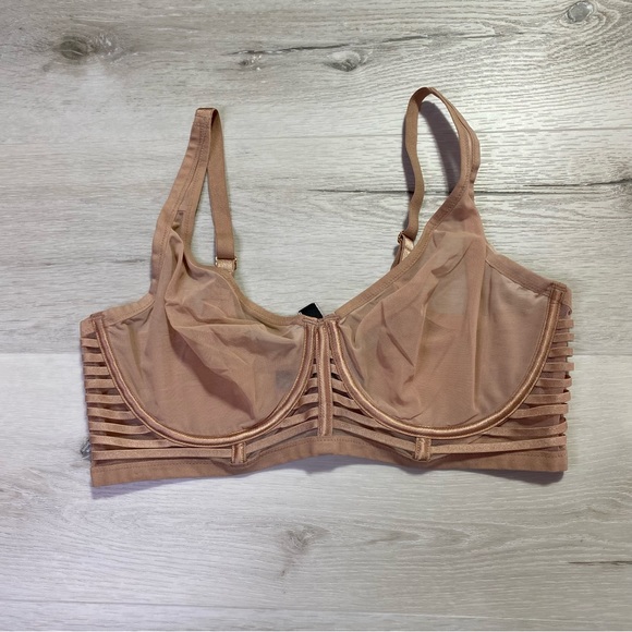 Victoria's Secret Other - Victoria’s Secret Unlined Mesh Full-coverage Plunge Bra, Nude, Size 36DD